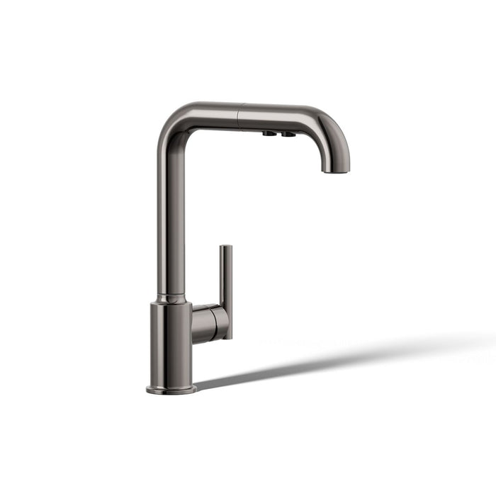 KOHLER K-7505 Purist Pull-out kitchen sink faucet with three-function sprayhead