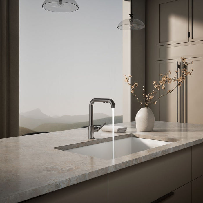 KOHLER K-7505 Purist Pull-out kitchen sink faucet with three-function sprayhead
