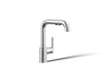 KOHLER K-7506 Purist Pull-out kitchen sink faucet with three-function sprayhead, polished chrome