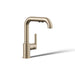 KOHLER K-7506 Purist Pull-out kitchen sink faucet with three-function sprayhead, vibrant brushed bronze - view 5