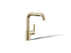 KOHLER K-7506 Purist Pull-out kitchen sink faucet with three-function sprayhead, vibrant french gold