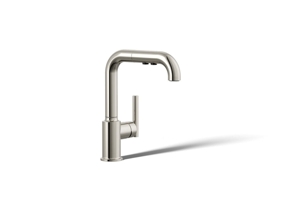 KOHLER K-7506 Purist Pull-out kitchen sink faucet with three-function sprayhead