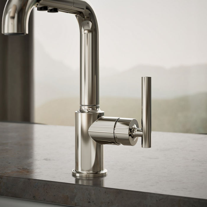 KOHLER K-7506 Purist Pull-out kitchen sink faucet with three-function sprayhead