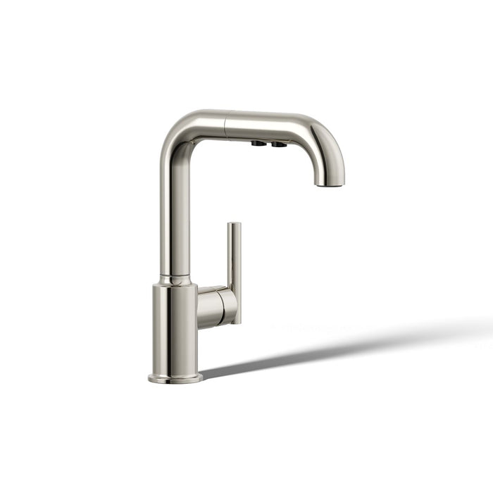 KOHLER K-7506 Purist Pull-out kitchen sink faucet with three-function sprayhead