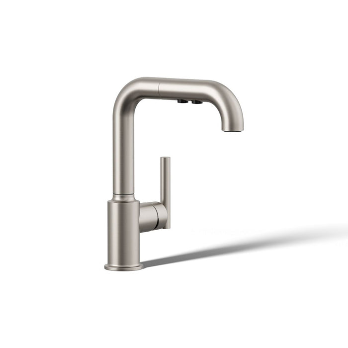 KOHLER K-7506 Purist Pull-out kitchen sink faucet with three-function sprayhead