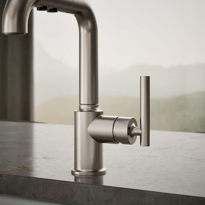 KOHLER K-7506 Purist Pull-out kitchen sink faucet with three-function sprayhead