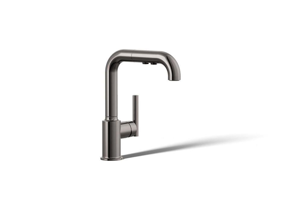 KOHLER K-7506 Purist Pull-out kitchen sink faucet with three-function sprayhead