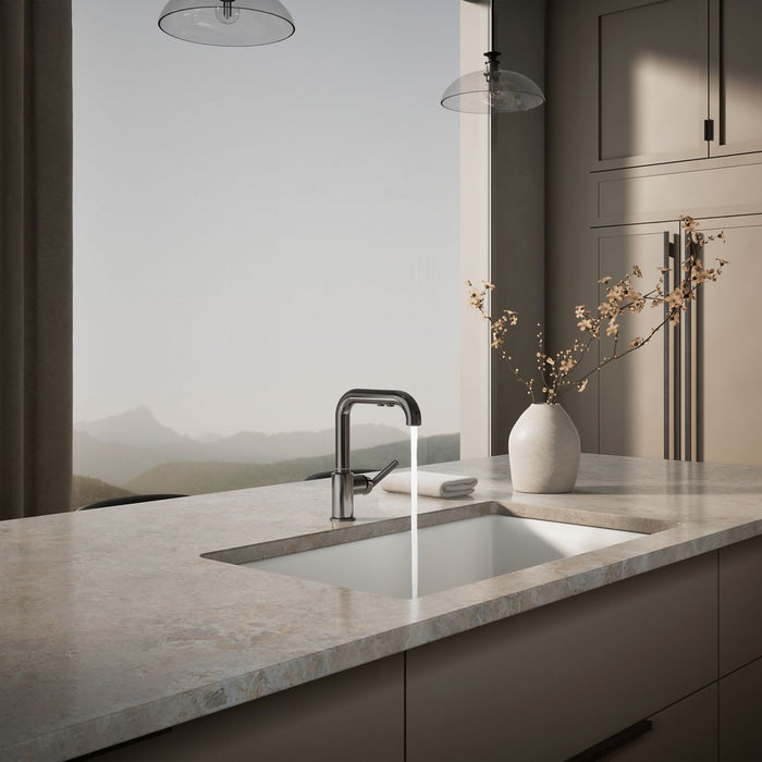 KOHLER K-7506 Purist Pull-out kitchen sink faucet with three-function sprayhead