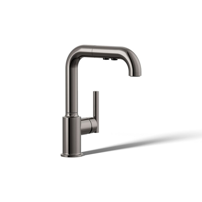 KOHLER K-7506 Purist Pull-out kitchen sink faucet with three-function sprayhead