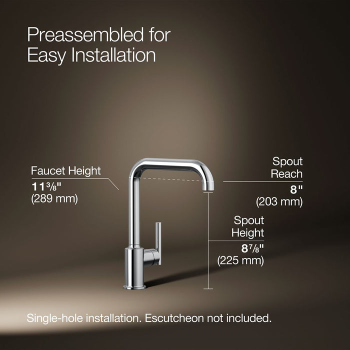 KOHLER K-7507 Purist Single-handle kitchen sink faucet
