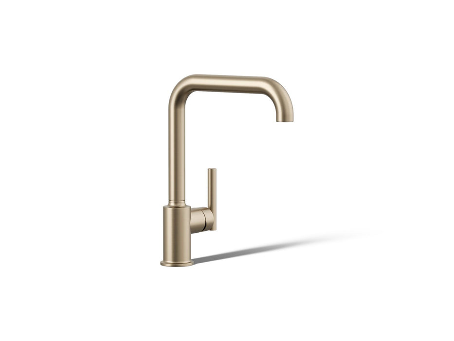KOHLER K-7507 Purist Single-handle kitchen sink faucet, vibrant brushed bronze