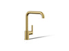 KOHLER K-7507 Purist Single-handle kitchen sink faucet, vibrant brushed moderne brass