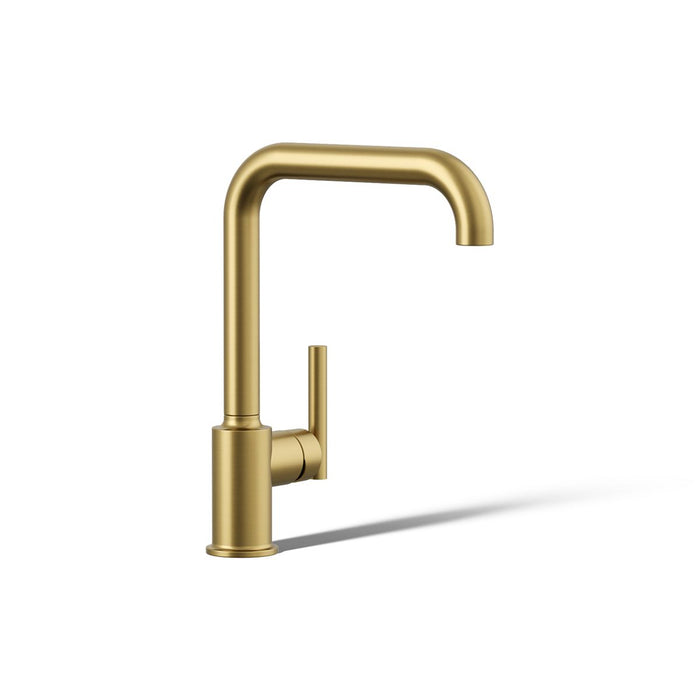 KOHLER K-7507 Purist Single-handle kitchen sink faucet, vibrant brushed moderne brass - view 4