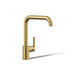 KOHLER K-7507 Purist Single-handle kitchen sink faucet, vibrant brushed moderne brass - view 4
