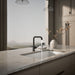KOHLER K-7508 Purist Single-handle kitchen sink faucet with side sprayer, matte black - view 4