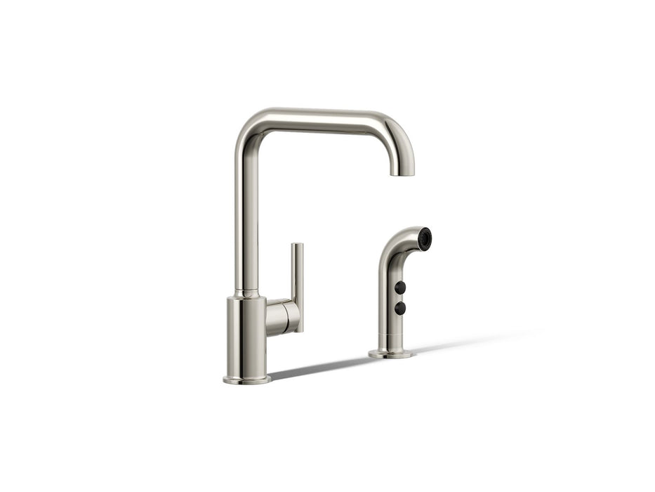 KOHLER K-7508 Purist Single-handle kitchen sink faucet with side sprayer