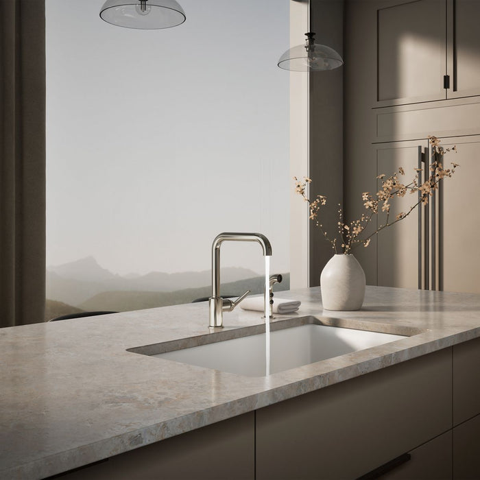 KOHLER K-7508 Purist Single-handle kitchen sink faucet with side sprayer