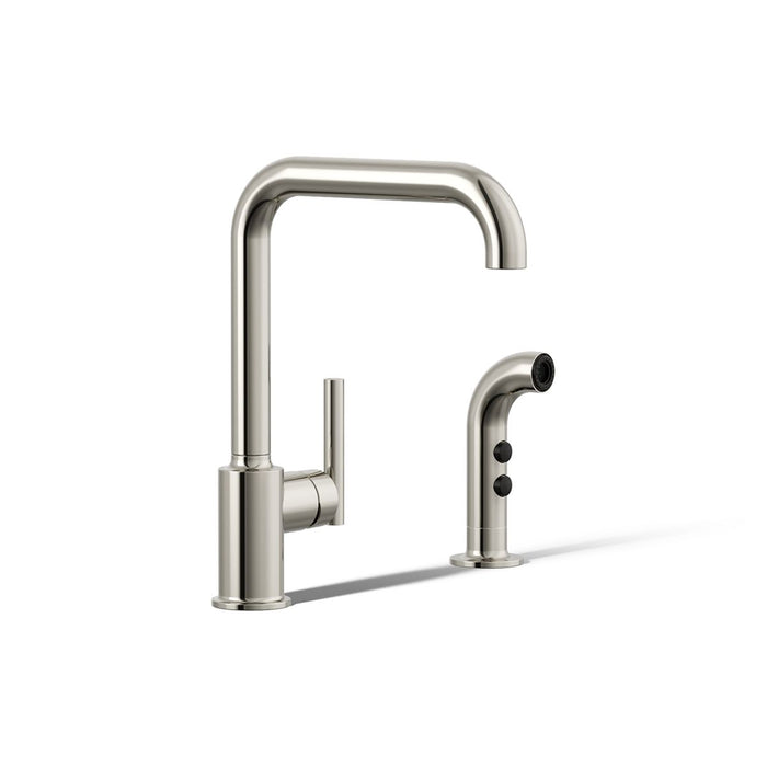 KOHLER K-7508 Purist Single-handle kitchen sink faucet with side sprayer