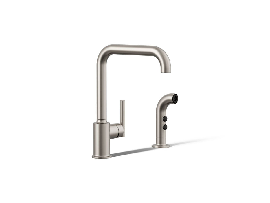 KOHLER K-7508 Purist Single-handle kitchen sink faucet with side sprayer