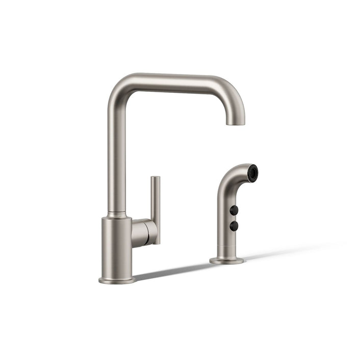 KOHLER K-7508 Purist Single-handle kitchen sink faucet with side sprayer