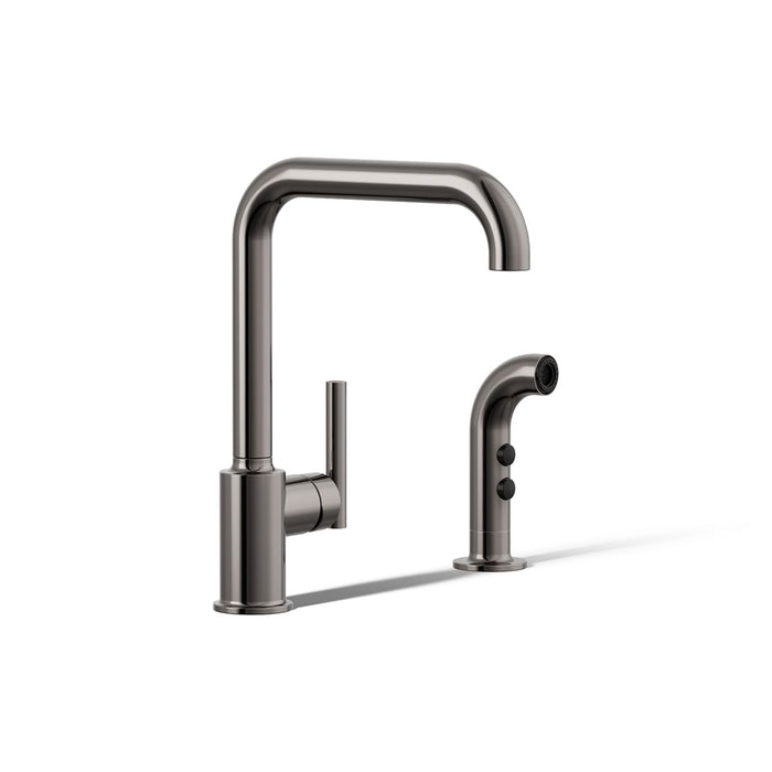 KOHLER K-7508 Purist Single-handle kitchen sink faucet with side sprayer
