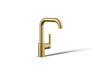 KOHLER K-7509 Purist Single-handle bar sink faucet, vibrant brushed moderne brass