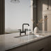 KOHLER K-7547-4 Purist Two-hole bridge kitchen sink faucet, matte black - view 5