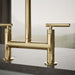 KOHLER K-7547-4 Purist Two-hole bridge kitchen sink faucet, vibrant french gold - view 2