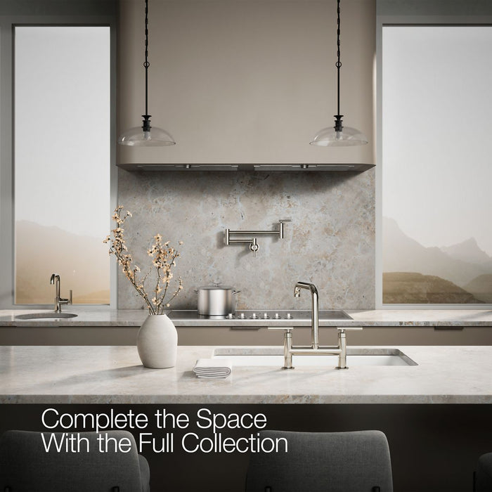 KOHLER K-7547-4 Purist Two-hole bridge kitchen sink faucet