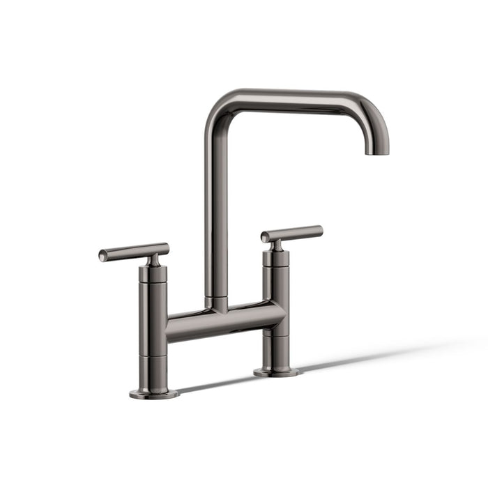 KOHLER K-7547-4 Purist Two-hole bridge kitchen sink faucet