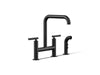 KOHLER K-7548-4 Purist Two-hole bridge kitchen sink faucet with side sprayer, matte black