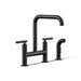 KOHLER K-7548-4 Purist Two-hole bridge kitchen sink faucet with side sprayer, matte black - view 2