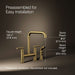 KOHLER K-7548-4 Purist Two-hole bridge kitchen sink faucet with side sprayer, vibrant brushed moderne brass - view 5