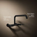 KOHLER K-7549-4 Purist Two-hole wall-mount bridge kitchen sink faucet, matte black - view 2