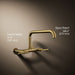KOHLER K-7549-4 Purist Two-hole wall-mount bridge kitchen sink faucet, vibrant brushed moderne brass - view 4