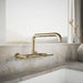KOHLER K-7549-4 Purist Two-hole wall-mount bridge kitchen sink faucet, vibrant french gold - view 4