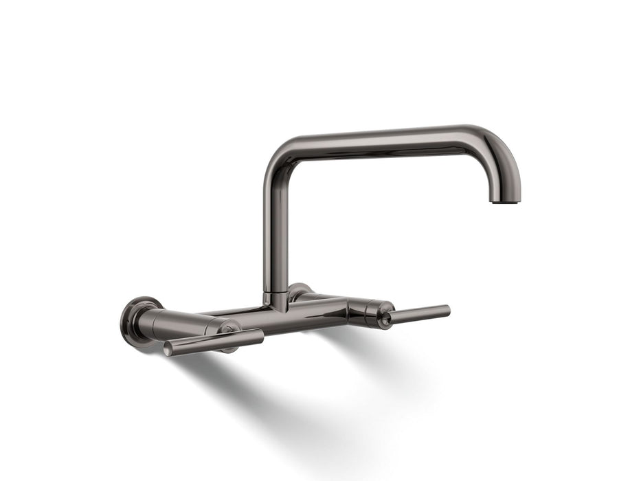 KOHLER K-7549-4 Purist Two-hole wall-mount bridge kitchen sink faucet