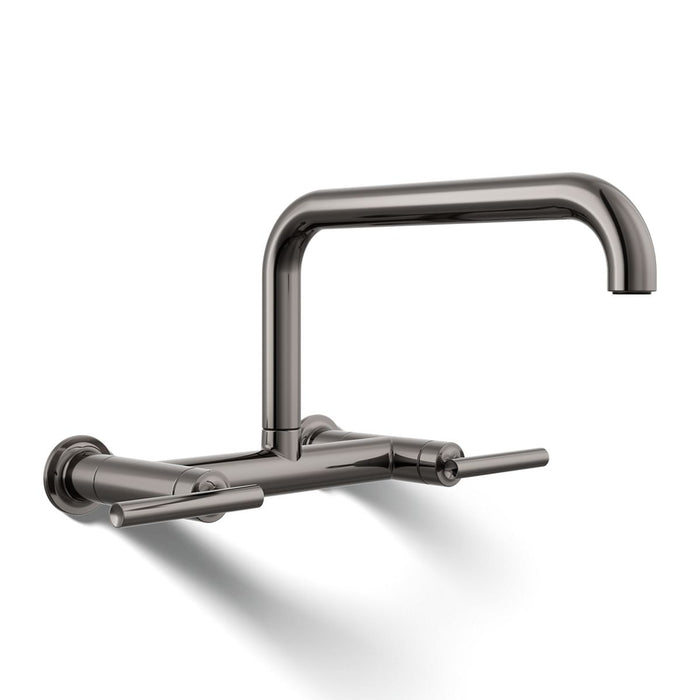 KOHLER K-7549-4 Purist Two-hole wall-mount bridge kitchen sink faucet