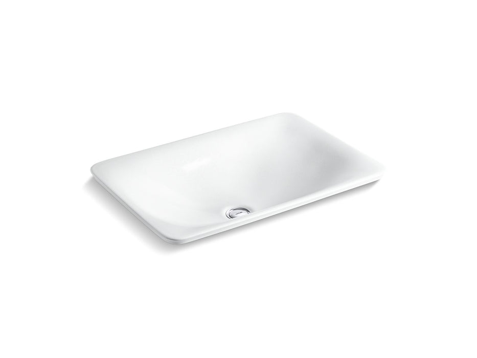 KOHLER K-75749-HD1 Sartorial Herringbone Carillon 21" rectangular drop-in bathroom sink, no overflow, white sartorial...