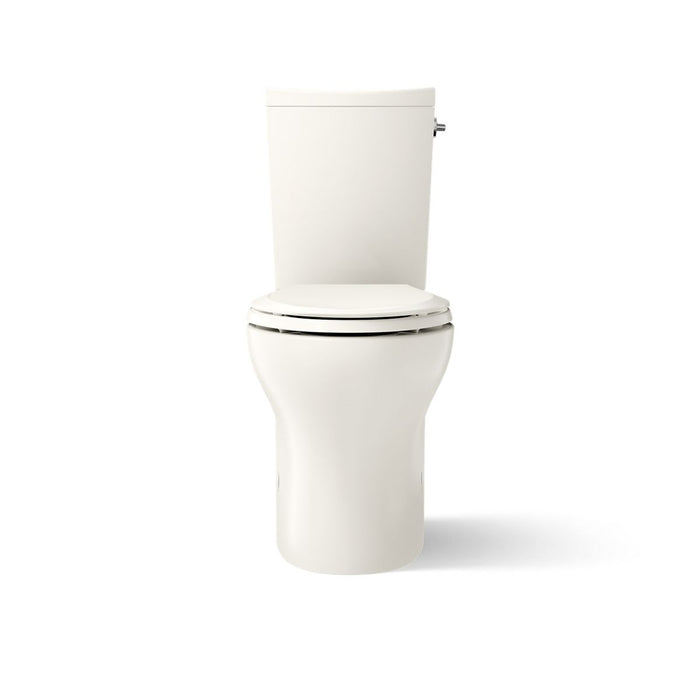 KOHLER K-75790-RA Persuade Curv Two-piece Elongated Toilet with Skirted Trapway, Dual-flush, Biscuit - front view of product