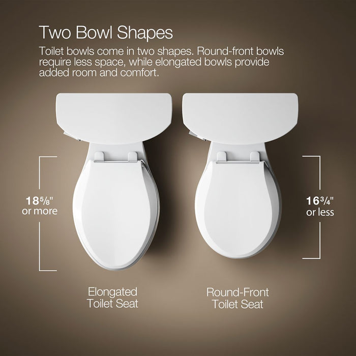 KOHLER K-75790 Persuade Two-piece elongated toilet with skirted trapway, dual-flush, black black - view 3