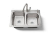 KOHLER K-75791-2PC All-In-One 33" top-/undermount double-bowl kitchen sink, stainless steel