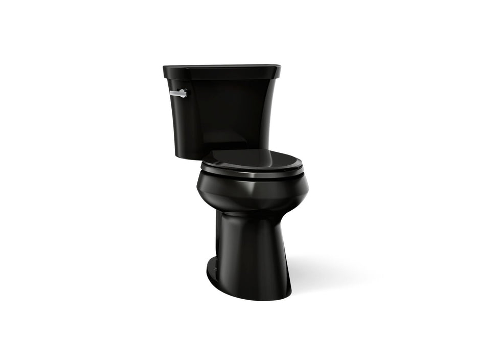 KOHLER K-76301 Highline ComForteeight Two-piece elongated 1.28 gpf chair height toilet, black black