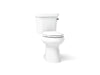 KOHLER K-76301-RA Highline ComForteeight Two-piece elongated 1.28 gpf chair height toilet with right-hand trip lever, white