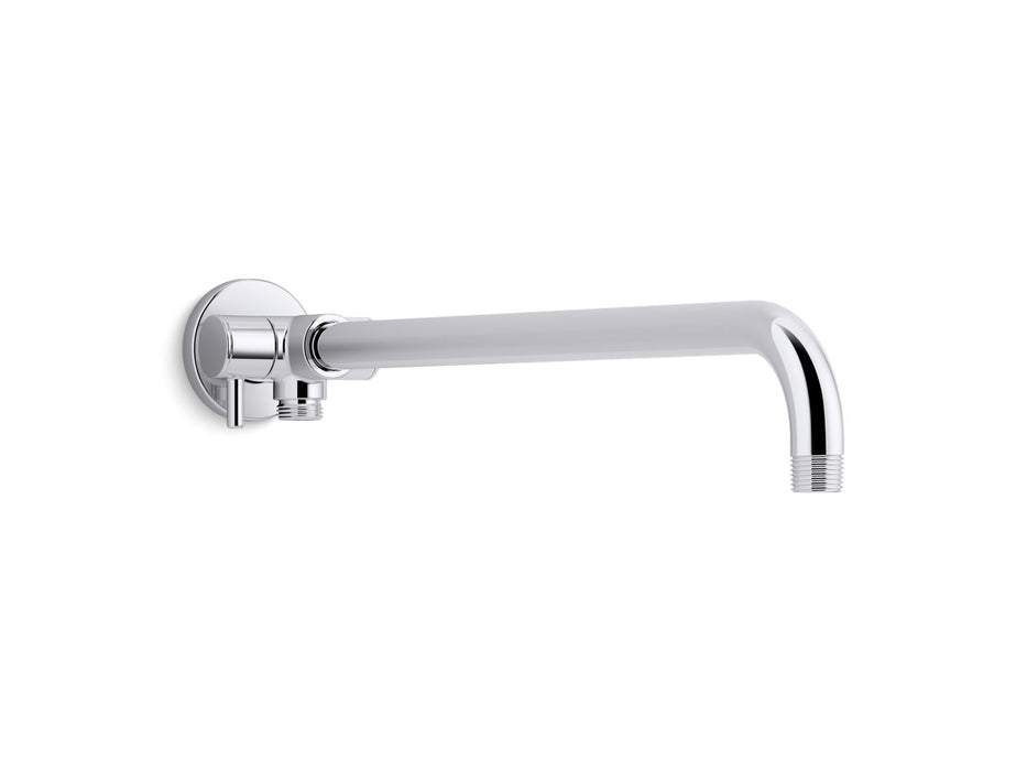 KOHLER K-76332 Wall-mount rainhead arm with 3-way diverter, polished chrome