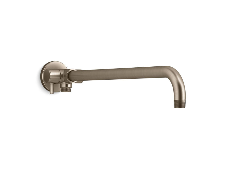 KOHLER K-76332 Wall-mount rainhead arm with 3-way diverter, vibrant brushed bronze
