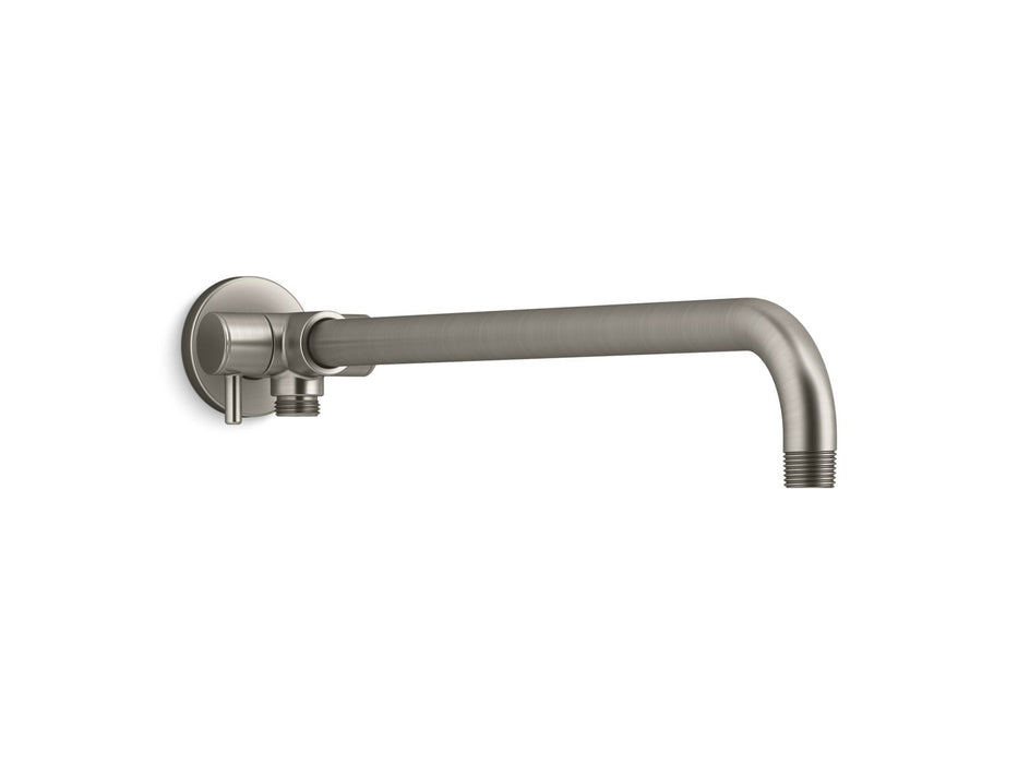 KOHLER K-76332 Wall-mount rainhead arm with 3-way diverter, vibrant brushed nickel