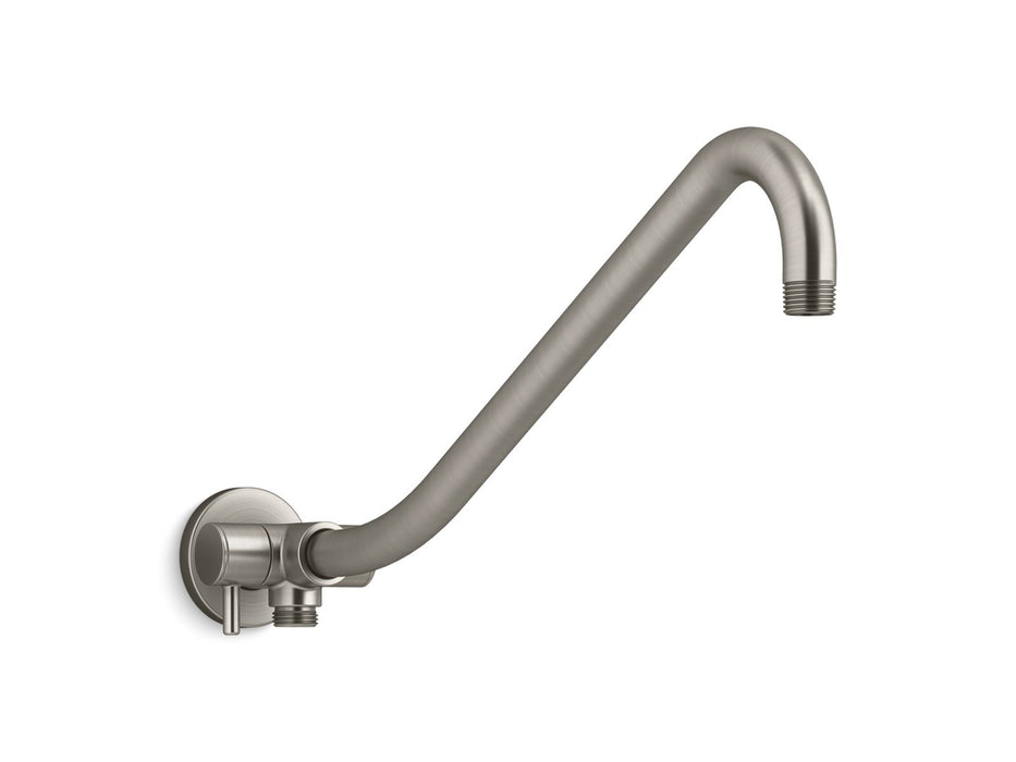 KOHLER K-76336 Gooseneck Rainhead arm with 3-way diverter, vibrant brushed nickel