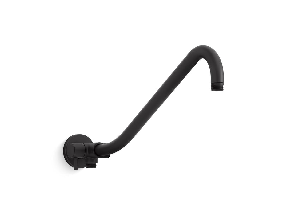 KOHLER K-76337 Gooseneck Rainhead arm with 2-way diverter, matte black