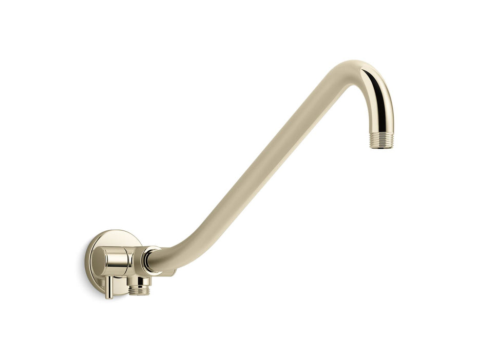 KOHLER K-76337 Gooseneck Rainhead arm with 2-way diverter, vibrant french gold